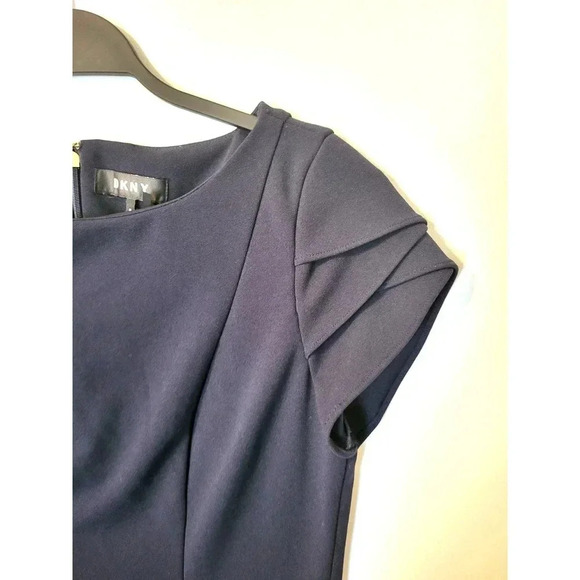 DKNY Blue Fit Flare Dress Size 4 1J - Picture 2 of 7